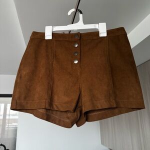 Abercrombie & Fitch Brown Vegan Suede Micro Shorts Size 8 Boho Retro